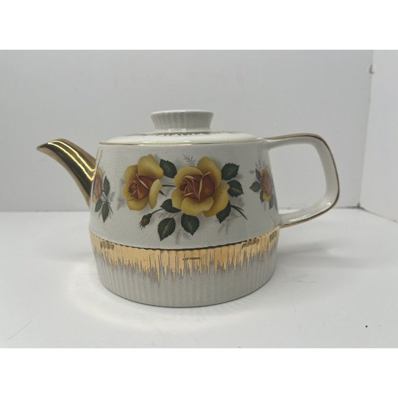 Vintage Gibson teapot strathsford England Floral Pattern Tea Coffee Hand Paint - Picture 2 of 14